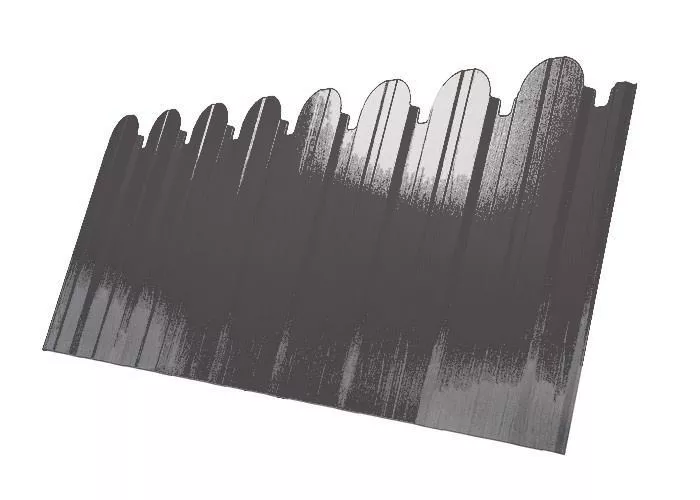 Профнастил C10 A для забора фигурный Grand Line GreenСoat Pural Matt 0,5 мм с пленкой RAL 8019 купить в краснодаре