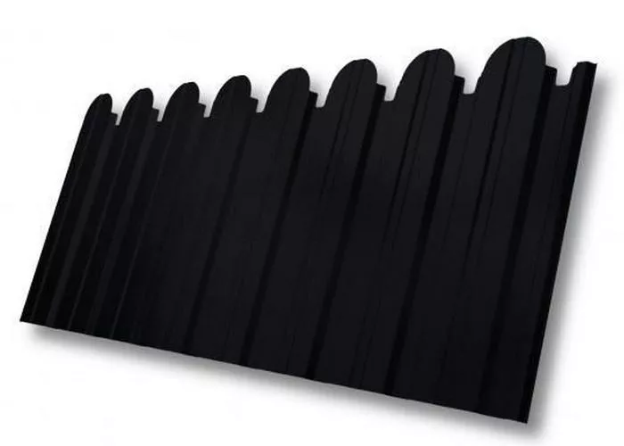 Профнастил C10 B для забора фигурный Grand Line Drap ST 0,45 мм с пленкой RAL 9005 черный купить в краснодаре