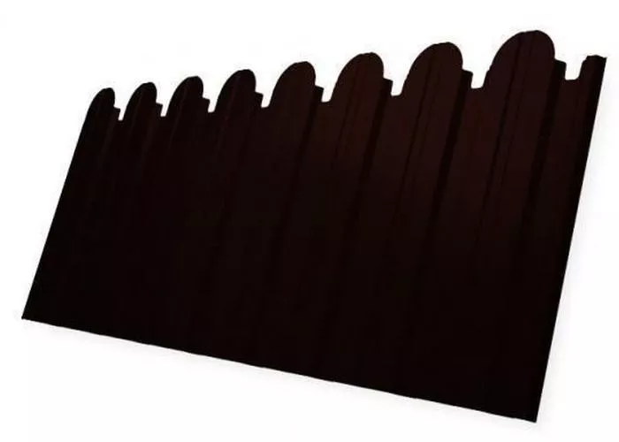 Профнастил C10 A для забора фигурный Grand Line Satin 0,5 мм с пленкой RR 32 темно-коричневый купить в краснодаре