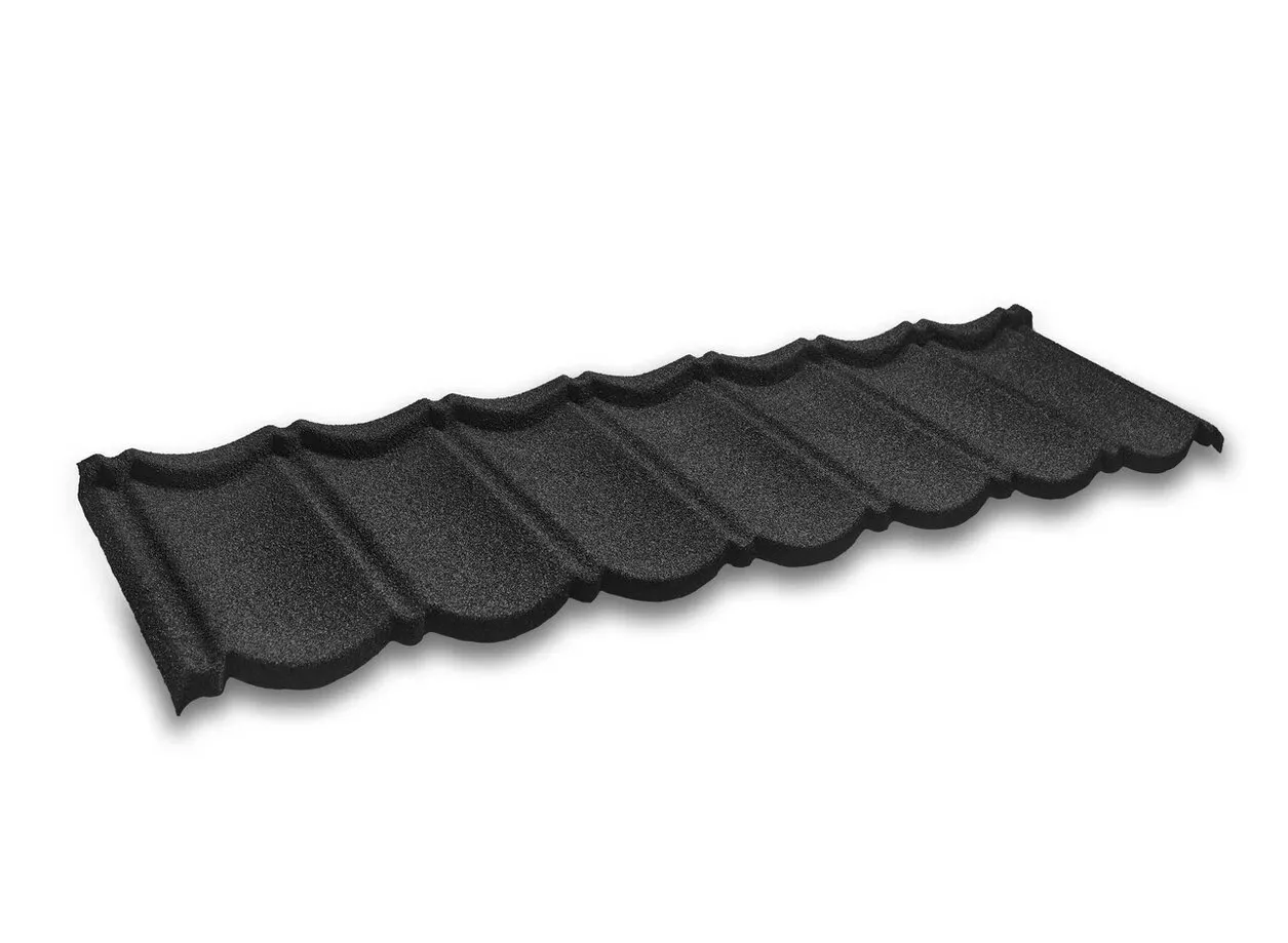 Черепица композитная 0.40мм 1340х420мм CM ROOF BOND BLACK (черный) купить в краснодаре
