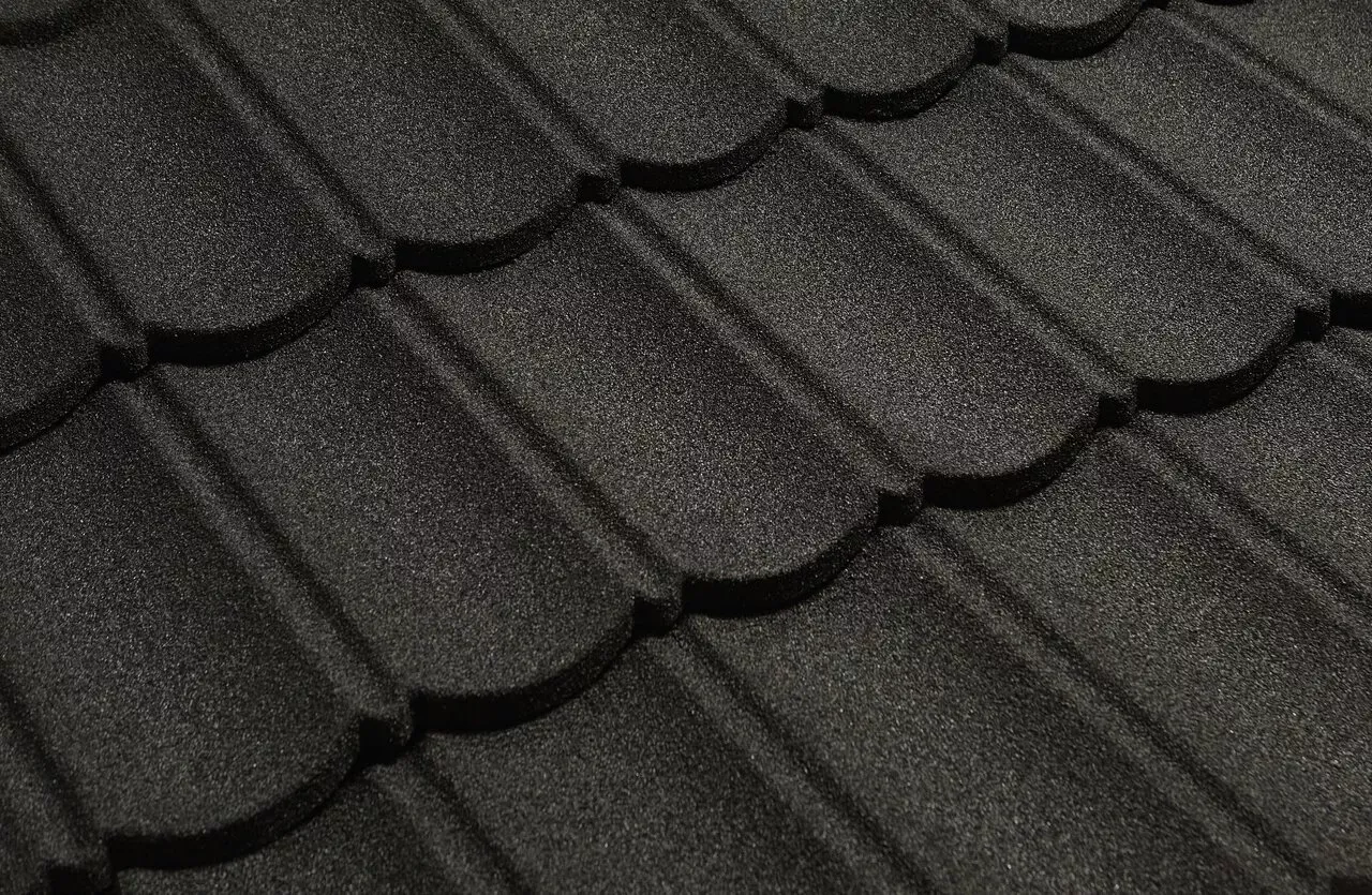 Черепица композитная 0.40мм 1340х420мм CM ROOF BOND BLACK (черный) купить в краснодаре