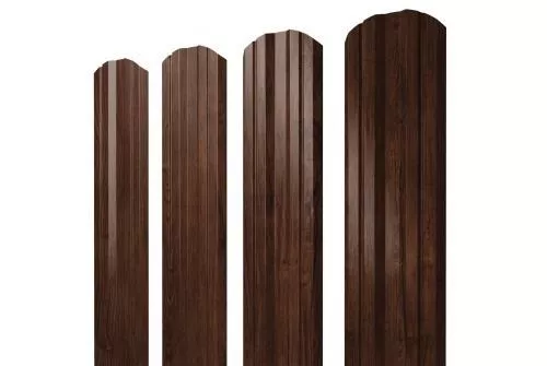 Штакетник Grand Line Twin фигурный 0,45 Print Elite Cherry Wood Бразильская вишня купить в краснодаре