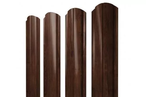 Штакетник Grand Line Slim Полукруглый фигурный 0,45 Print Elite Cherry Wood Бразильская вишня купить в краснодаре