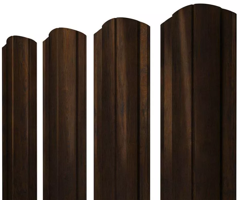 Штакетник Полукруглый Slim фигурный 0,45 Print Elite Chestnut Wood TwinColor купить в краснодаре