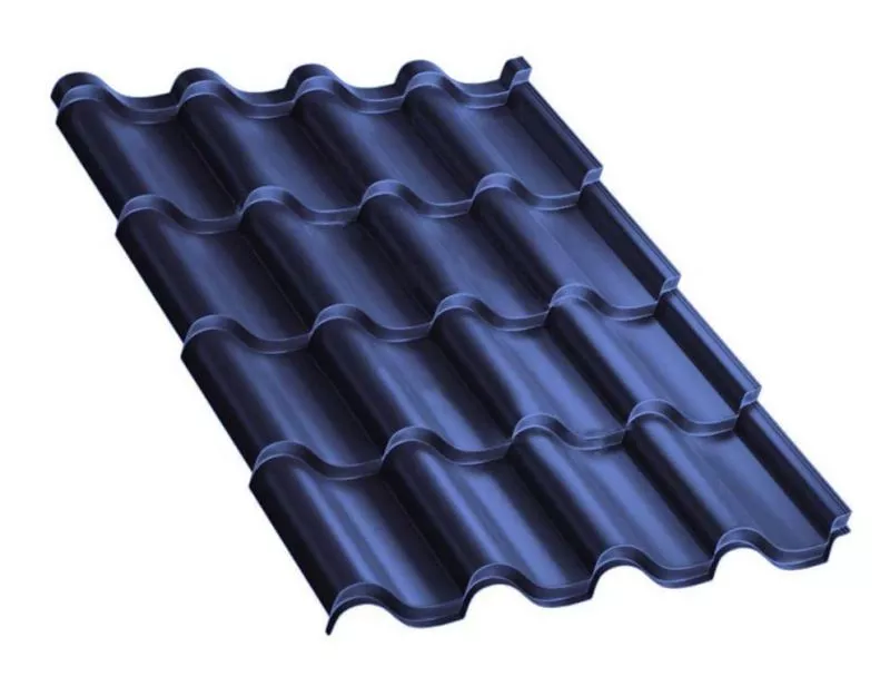 Металлочерепица Монтерроса-XL PURMAN 0.5 мм Citrine Темно-синий купить в краснодаре