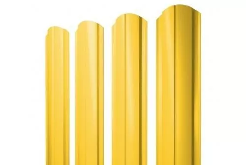 Штакетник Grand Line Slim Полукруглый фигурный 0,45 PE RAL 1018 Цинково-желтый купить в краснодаре