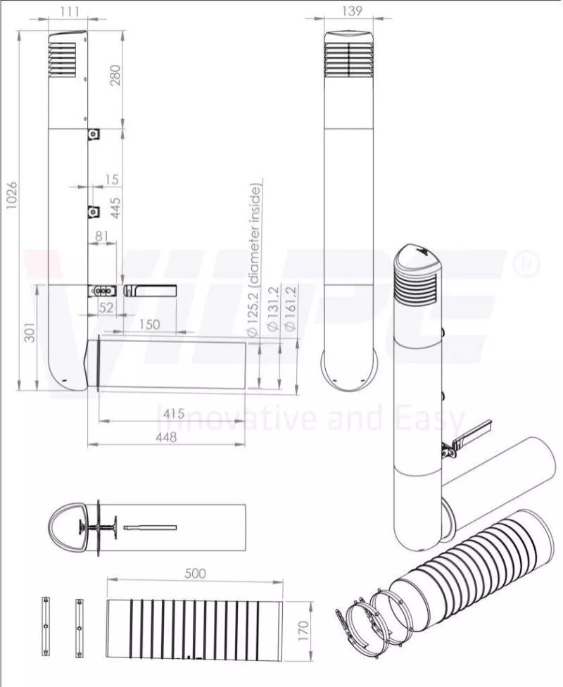 Дефлектор цокольный Ross 125/135 серый купить в краснодаре
