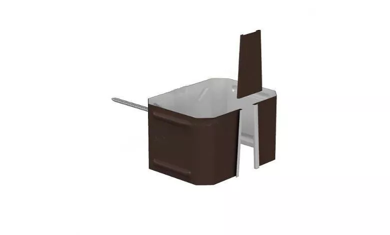 Держатель трубы на кирпич 76х102 Металл Профиль Бюджет. PE RAL 8017 Коричневый купить в краснодаре