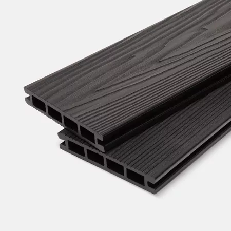 Доска террасная МПК пустотелая с пазом брашир с тиснением антрацит 150х18х3000мм Мастодек купить в краснодаре