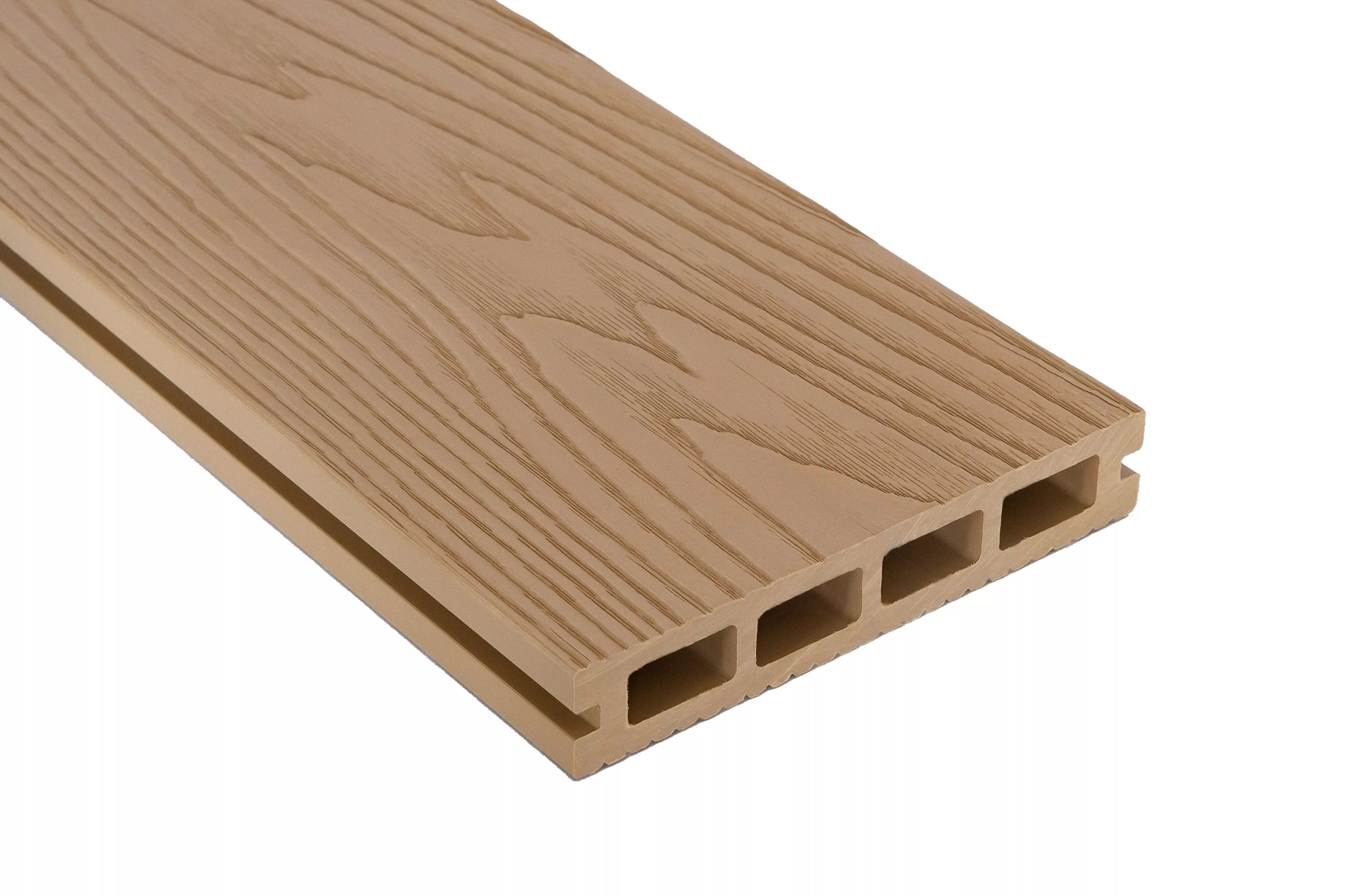 Доска террасная МПК пустотелая с пазом брашир с тиснением бежевый 150х18х3000мм Мастодек купить в краснодаре