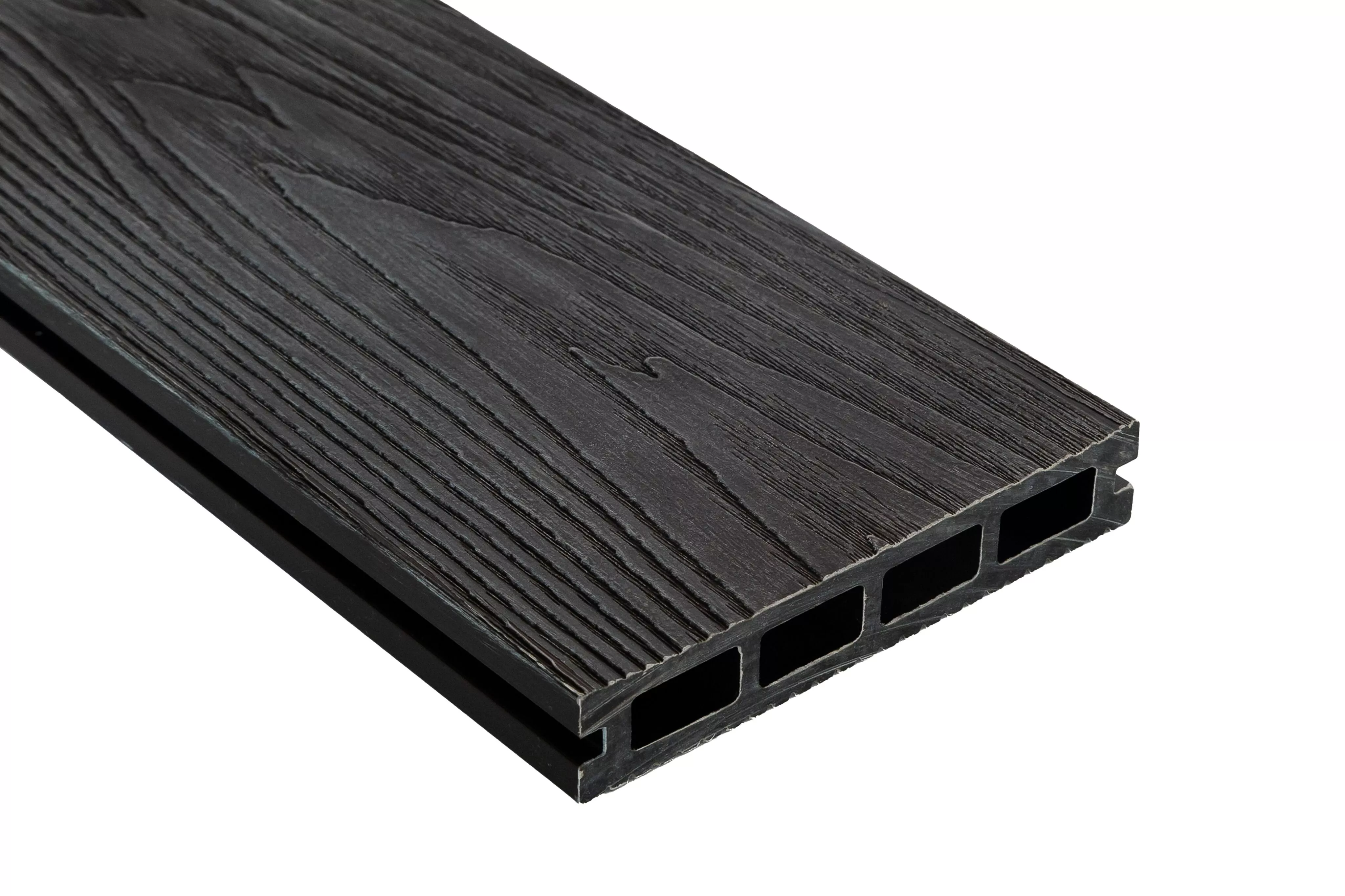 Доска террасная МПК пустотелая с пазом брашир с тиснением графит 150х18х3000мм Мастодек купить в краснодаре