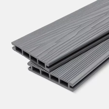 Доска террасная МПК пустотелая с пазом брашир с тиснением серый 150х18х3000мм Мастодек купить в краснодаре