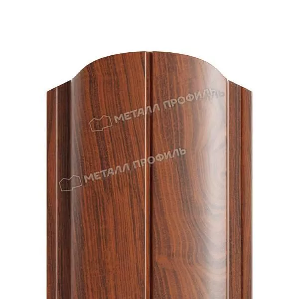 Штакетник металлический МЕТАЛЛ ПРОФИЛЬ ELLIPSE-O 19х126 (ECOSTEEL-01-МореныйДуб-0.5) купить в краснодаре