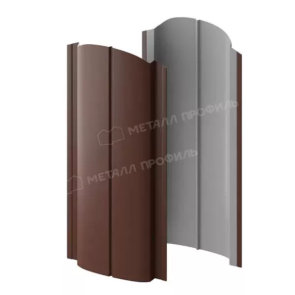 Штакетник металлический МЕТАЛЛ ПРОФИЛЬ ELLIPSE-O 19х126 (VALORI-20-Brown-0.5) купить в краснодаре