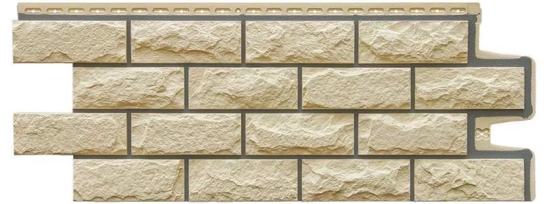 Фасадные панели Grand Line Колотый камень Design бежевый со швом RAL 7006 купить в краснодаре