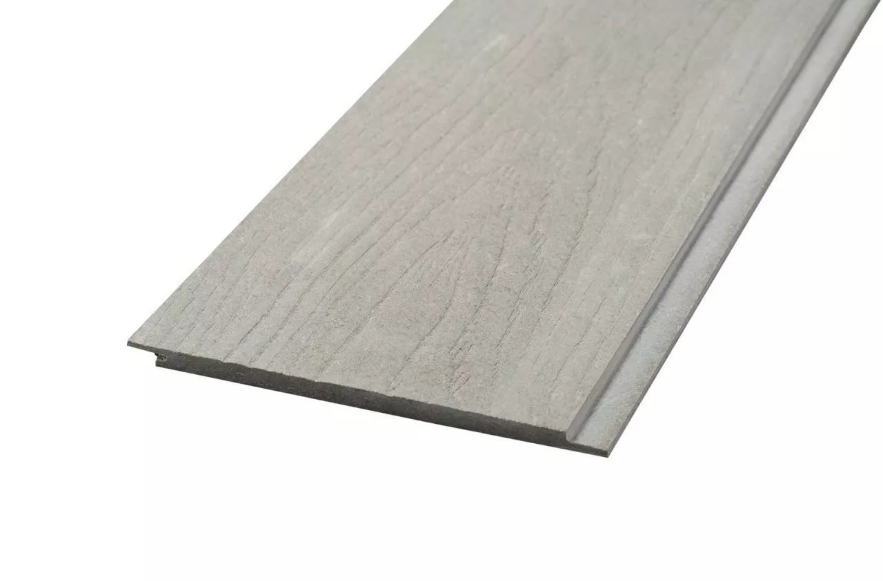 Фиброцементный сайдинг FCS wood click шип-паз ФАКТУРА ДЕРЕВА серый в массе купить в краснодаре