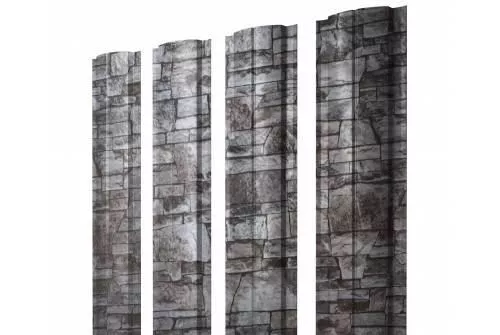 Штакетник Grand Line Slim Полукруглый 0,45 Print Elite Fine Stone Камень купить в краснодаре