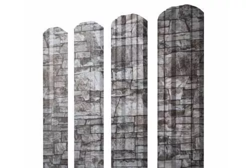 Штакетник Grand Line Twin фигурный 0,45 Print Elite Fine Stone Камень купить в краснодаре