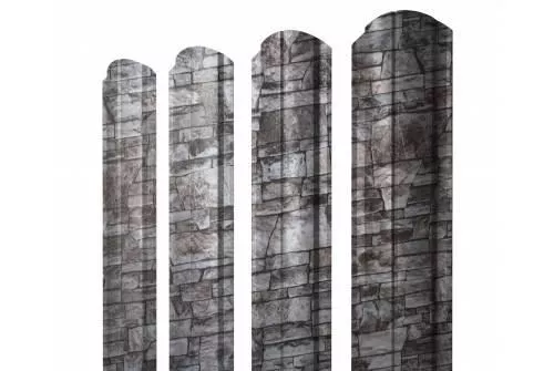 Штакетник Grand Line Slim Полукруглый фигурный 0,45 Print Elite Fine Stone Камень купить в краснодаре