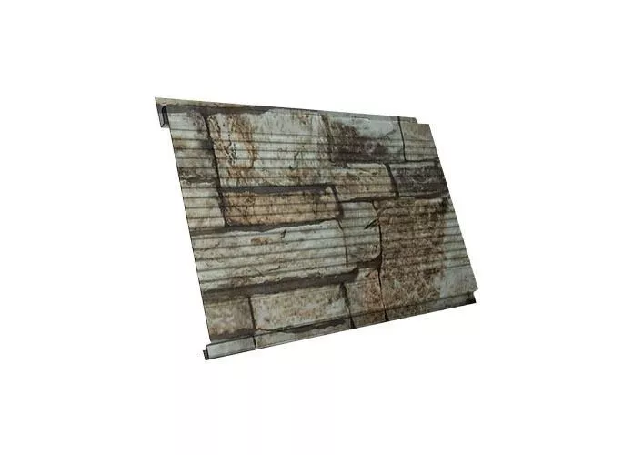 Металлический сайдинг Grand Line Вертикаль Гофр Print Elite Камень купить в краснодаре