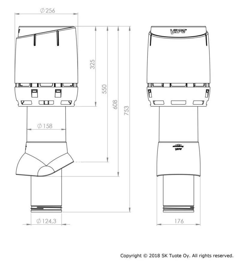 FLOW вент. выход 125/ИЗ/500 кирпичный купить в краснодаре