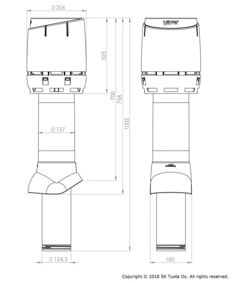 FLOW вент. выход 125х160х700 ИЗ черный купить в краснодаре