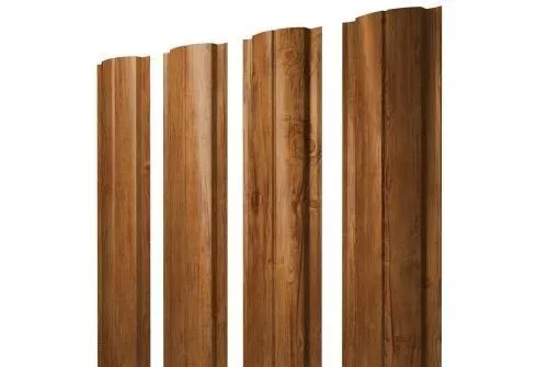 Штакетник Grand Line Slim Полукруглый 0,45 Print-double Elite Golden Wood Золотой Дуб купить в краснодаре