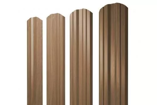 Штакетник Grand Line Twin фигурный 0,45 Print Elite Honey Wood Медовое дерево купить в краснодаре