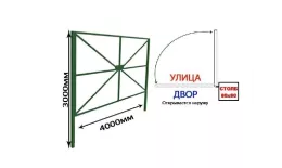 Ворота распашные, под зашивку Ш- 4000мм В-1900мм открытие наружу ППК RAL 8017 Коричневый. Цена: 30736 руб. Артикул: Yuventa_Vorota1_11