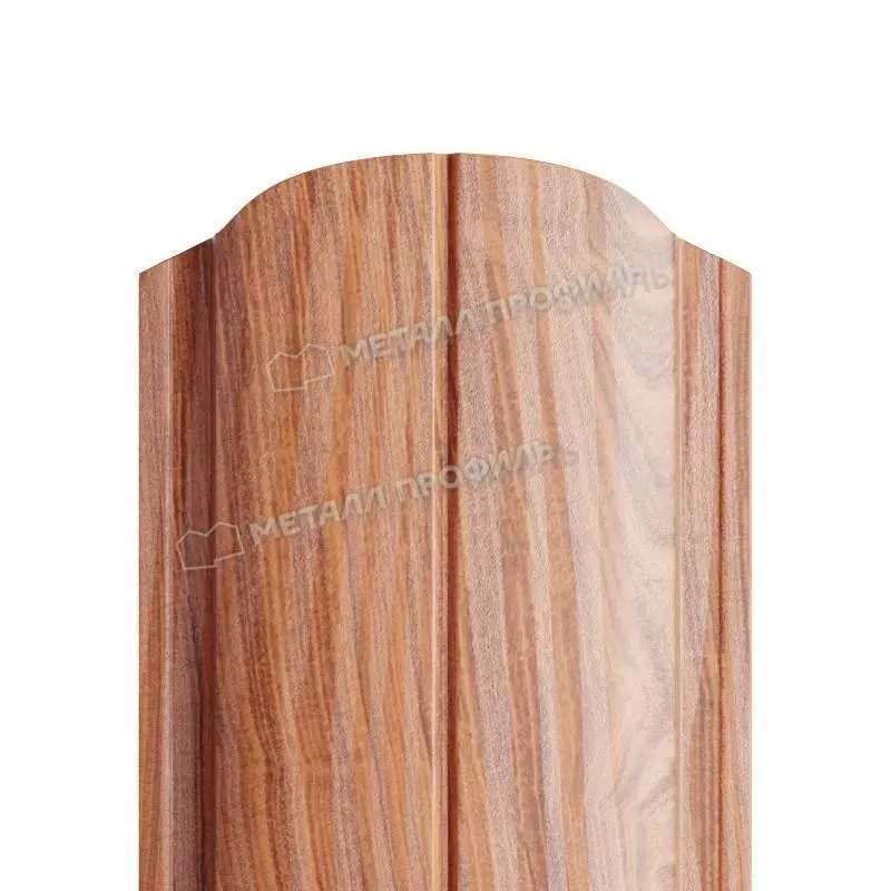 Штакетник Металл Профиль ELLIPSE-O (Закругленный) ECOSTEEL T 0,5 мм Кедр купить в краснодаре