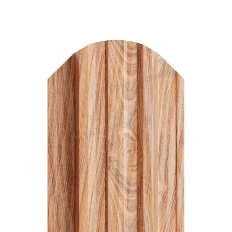 Штакетник Металл Профиль TRAPEZE-O (Закругленный) ECOSTEEL текстурированный 0,5 мм Кедр купить в краснодаре