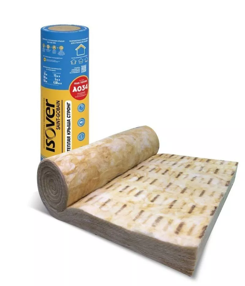 Утеплитель Изовер Теплая крыша Стронг 1220Х4000мм(150мм, 4.88 м2, 1 длинная плита в рулоне) купить в краснодаре