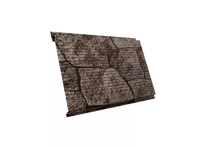 Металлический сайдинг Grand Line Вертикаль Гофр Print Elite Королевский камень купить в краснодаре