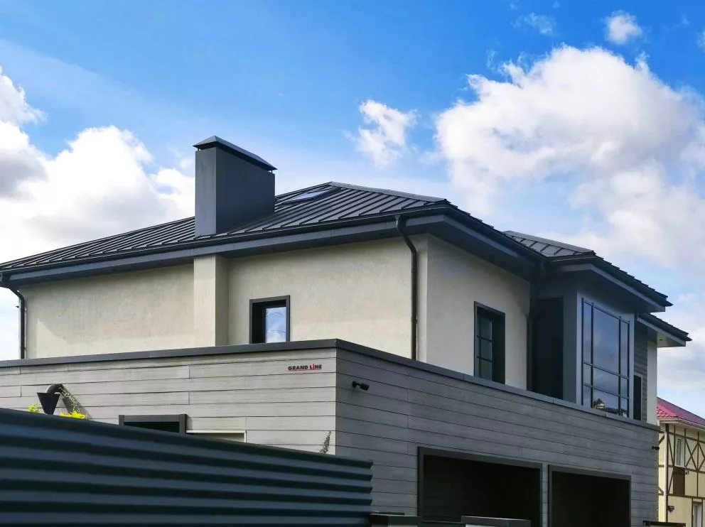 Кликфальц Grand Line 0,45 Drap ST с пленкой на замках RAL 7024 мокрый асфальт купить в краснодаре