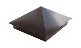 Колпак на столб 390х390мм 0,4 PE с пленкой RAL 8017 шоколад. Цена: 808 руб. Артикул: 31868