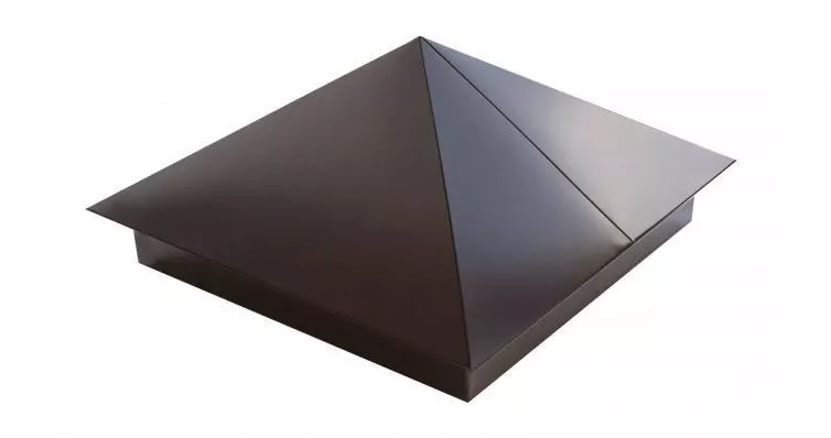 Колпак на столб 390х390мм 0,4 PE с пленкой RAL 8017 шоколад купить в краснодаре