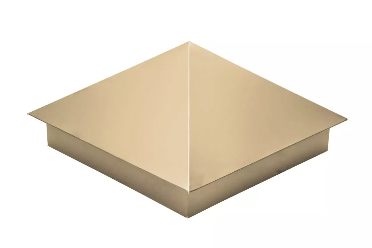 Колпак на столб 390х390мм 0,45 PE с пленкой RAL 1014 слоновая кость купить в краснодаре