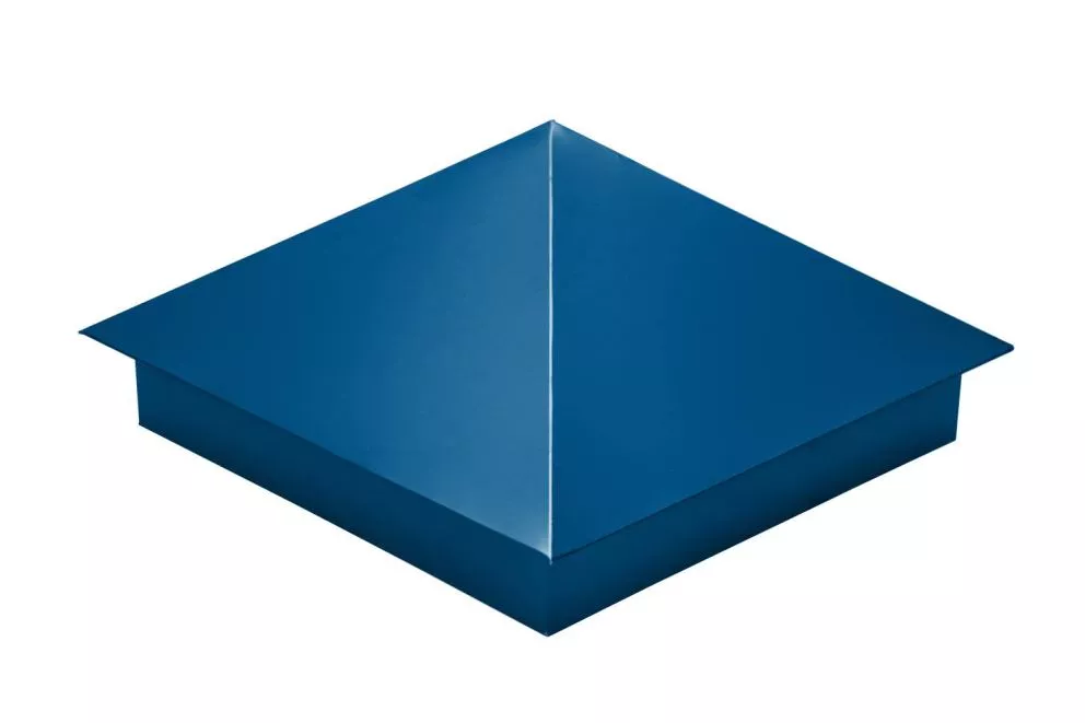 Колпак на столб 390х390мм 0,45 PE с пленкой RAL 5005 сигнальный синий купить в краснодаре