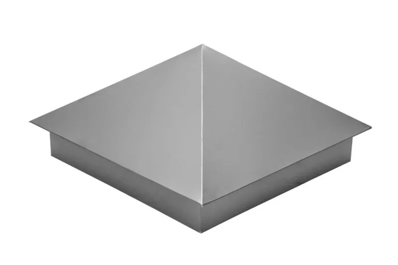 Колпак на столб 390х390мм 0,45 PE с пленкой RAL 9006бело-алюминиевый купить в краснодаре