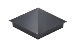 Колпак на столб 390х390мм 0,5 GreenCoat Pural BT, matt с пленкой RR 23 темно-серый (RAL 7024 мокрый асфальт). Артикул: 31898