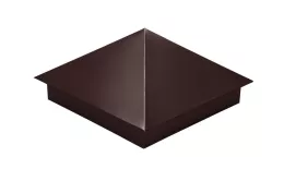 Колпак на столб 390х390мм 0,5 GreenCoat Pural BT, matt с пленкой RR 887 шоколадно-коричневый (RAL 8017 шоколад). Артикул: 31929