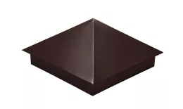 Колпак на столб 390х390мм 0,5 GreenCoat Pural BT с пленкой RR 887 шоколадно-коричневый (RAL 8017 шоколад). Артикул: 31959