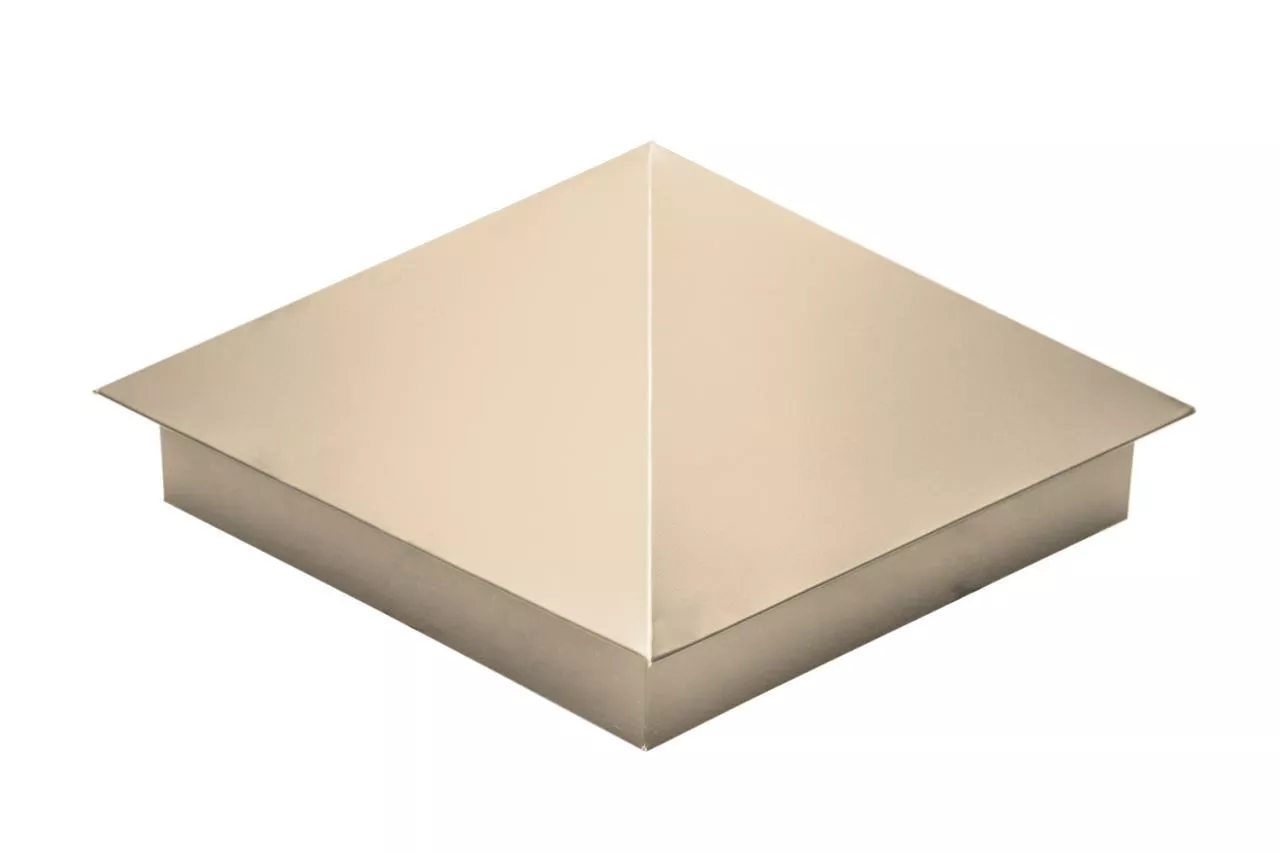 Колпак на столб 390х390мм 0,5 Satin с пленкой RAL 1015 светлая слоновая кость купить в краснодаре