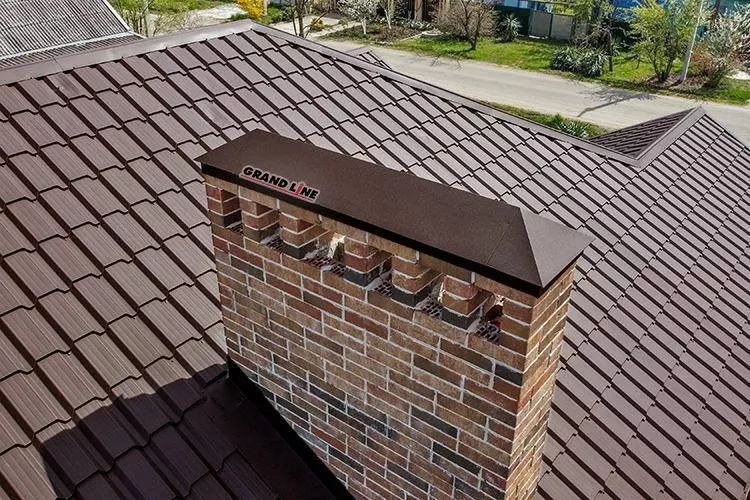 Колпак на столб двойной 390х390мм 0,45 Drap с пленкой RR 32 темно-коричневый купить в краснодаре