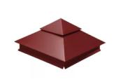 Колпак на столб двойной 390х390мм 0,45 PE с пленкой RAL 3011 коричнево-красный – Купить оптом и в розницу