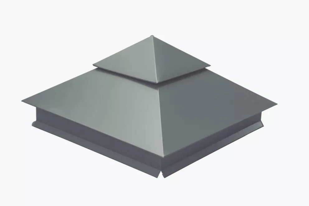 Колпак на столб двойной 390х390мм 0,45 PE с пленкой RAL 7005 мышино-серый купить в краснодаре