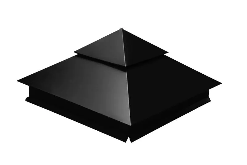 Колпак на столб двойной 390х390мм 0,5 Satin Matt TX с пленкой RAL 9005 черный купить в краснодаре