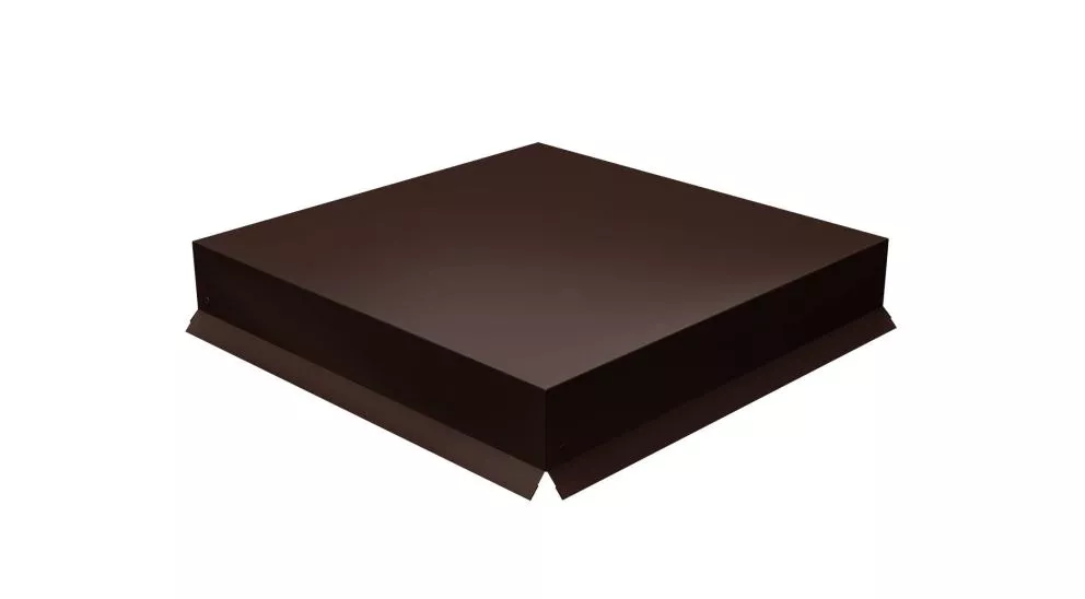 Колпак на столб крышка 390х390мм 0,5 Satin Matt с пленкой RAL 8017 шоколад купить в краснодаре