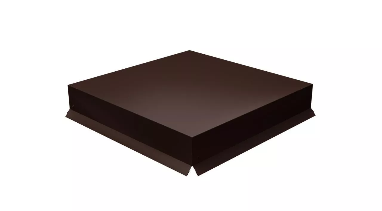 Колпак на столб крышка 390х390мм 0,5 Satin Matt TX с пленкой RAL 8017 шоколад купить в краснодаре