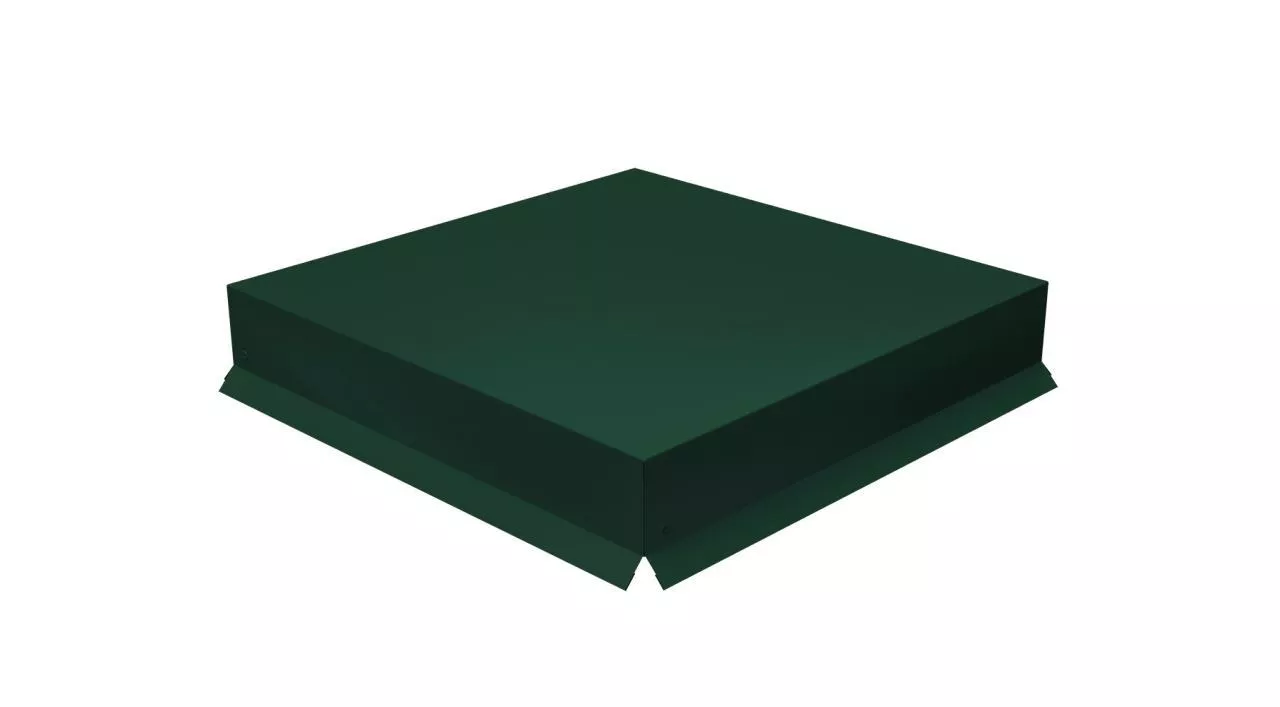 Колпак на столб крышка 380х380мм 0,45 PE с пленкой RAL 6005 зеленый мох купить в краснодаре